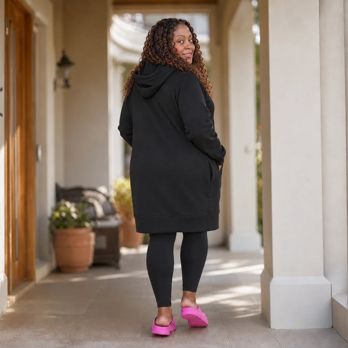 Women's Hoodie | Knee Length Fleece Lined Zip Up