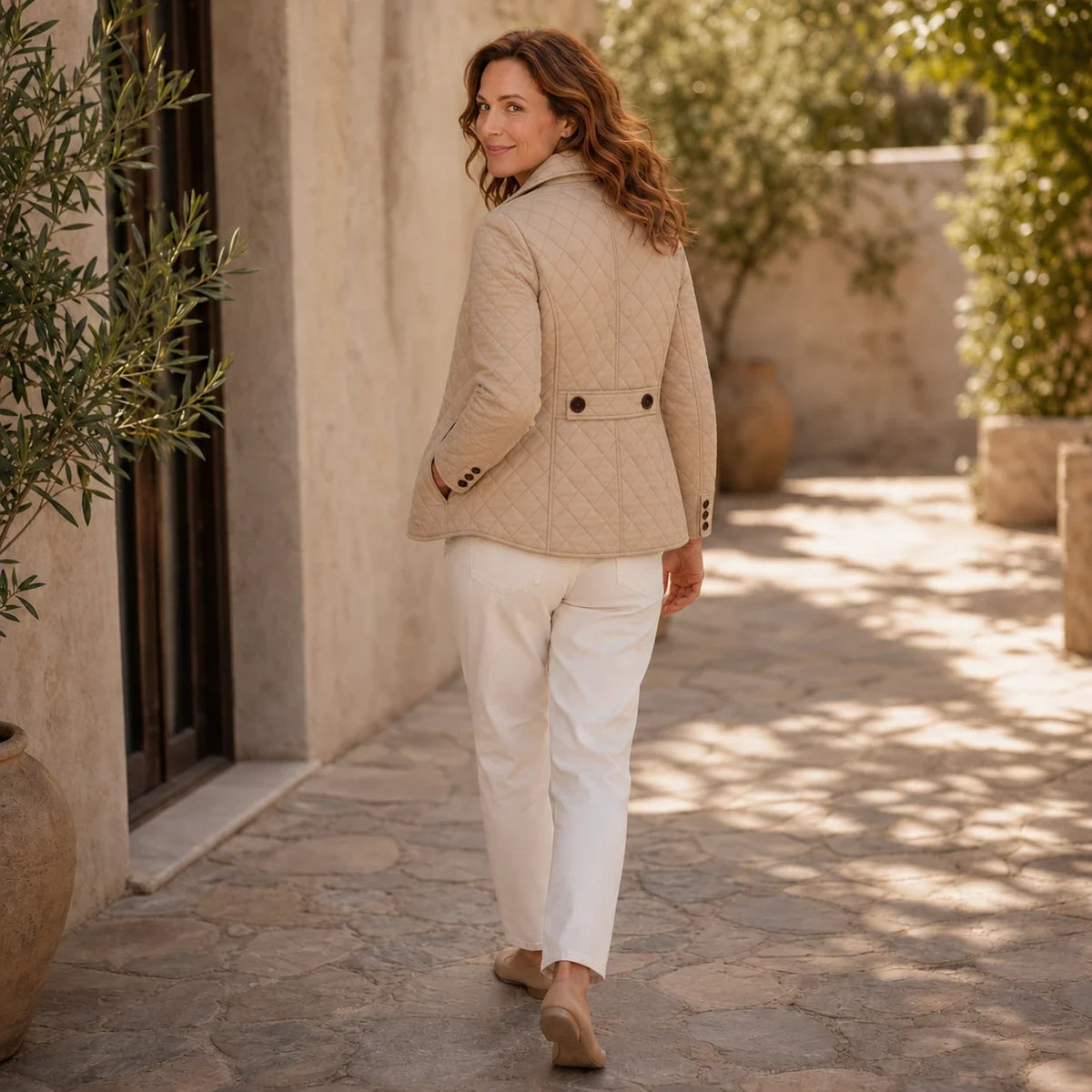 Women's Quilted Jacket | Button Front Padded Mid Season