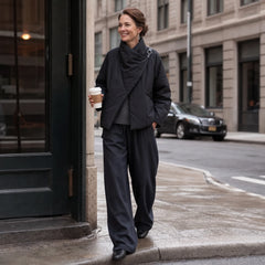 Women's Puffer Jacket | Asymmetric Draped Neck Quilted