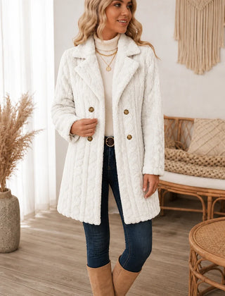 Women's Winter Coat | Textured Double Breasted