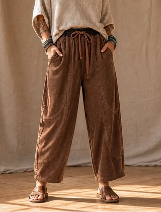Women's Pants | Ribbed Corduroy Lantern Leg