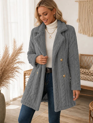 Women's Winter Coat | Textured Double Breasted