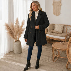 Women's Winter Coat | Textured Double Breasted