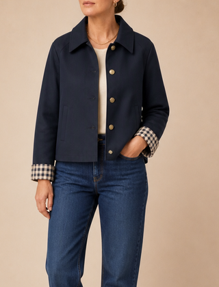 Women's Coat | Tartan Plaid Raglan Sleeve