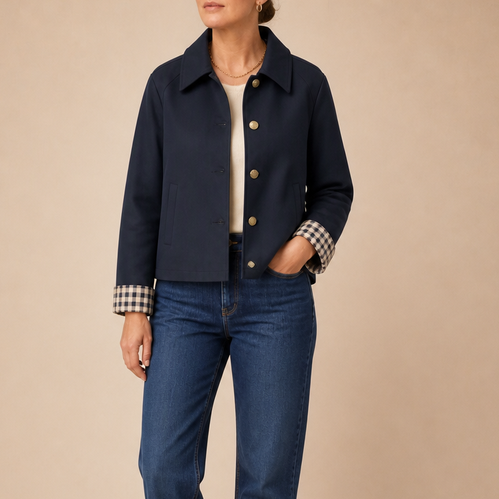 Women's Coat | Tartan Plaid Raglan Sleeve