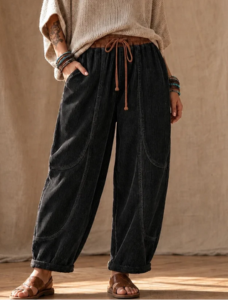Women's Pants | Ribbed Corduroy Lantern Leg