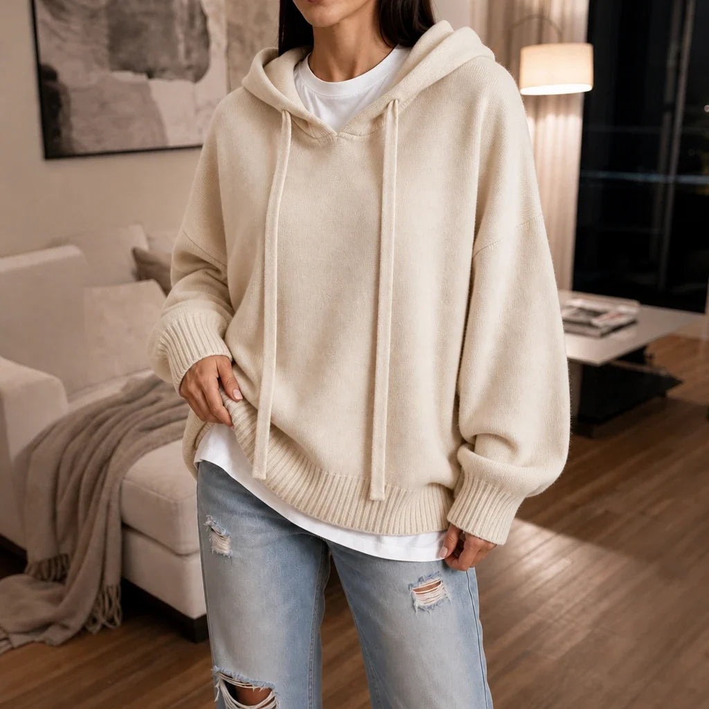 Women's Hoodie | Knit Dropped Shoulder Pullover