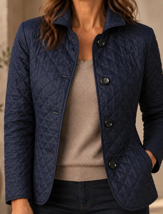 Women's Quilted Jacket | Button Front Padded Mid Season