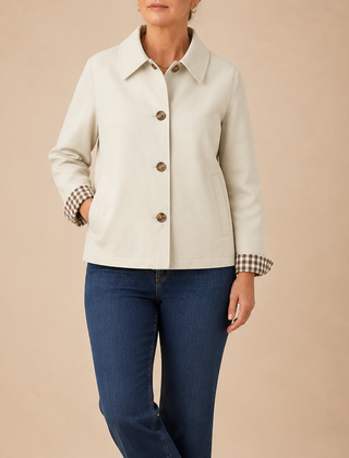Women's Coat | Tartan Plaid Raglan Sleeve