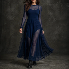Women's Evening Dress | Tulle Patchwork Maxi