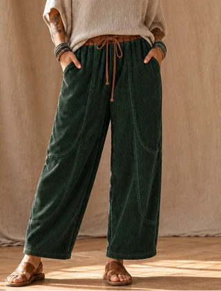 Women's Pants | Ribbed Corduroy Lantern Leg