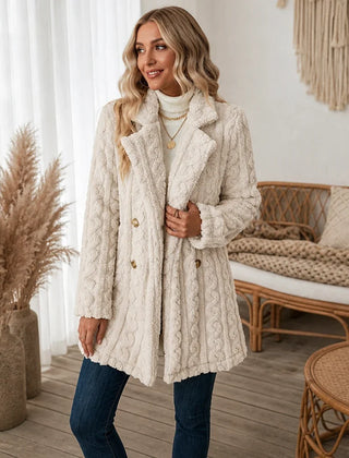 Women's Winter Coat | Textured Double Breasted