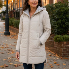 Women's Winter Coat | Long Quilted Hooded Puffer