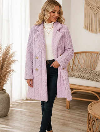 Women's Winter Coat | Textured Double Breasted
