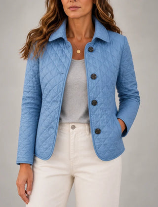 Women's Quilted Jacket | Button Front Padded Mid Season
