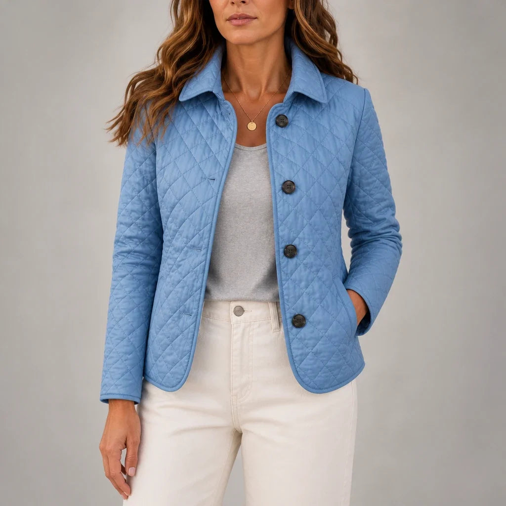 Women's Quilted Jacket | Button Front Padded Mid Season