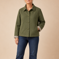Women's Coat | Tartan Plaid Raglan Sleeve